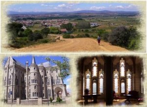 Astorga in zicht! / Bisschoppelijk Paleis van Gaudi, Museum del Caminos
